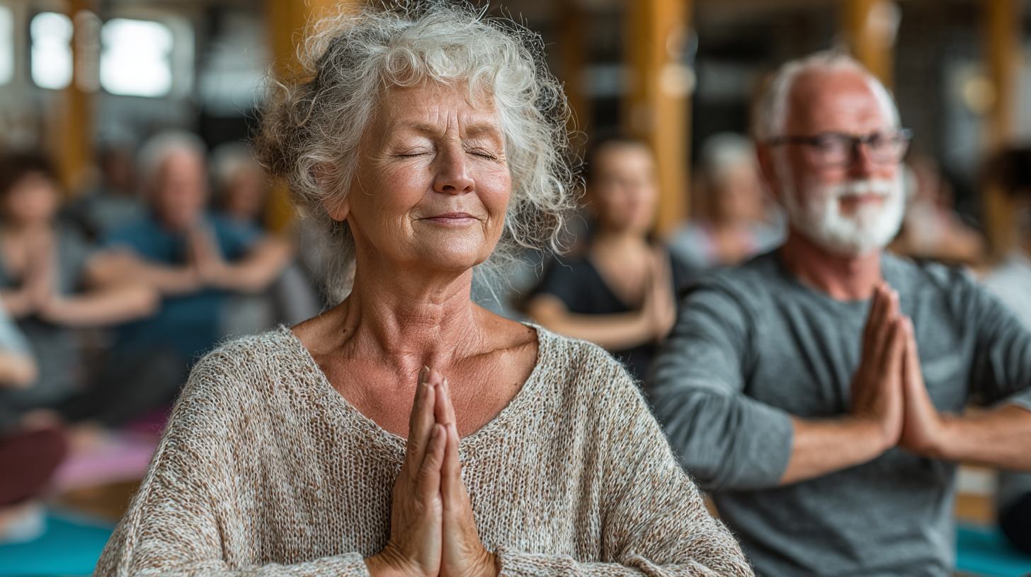 Щаслива пара практикує йогу разом вдома